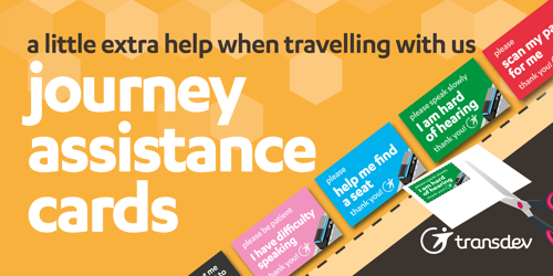 a little extra help when travelling with us... journey assistance cards
